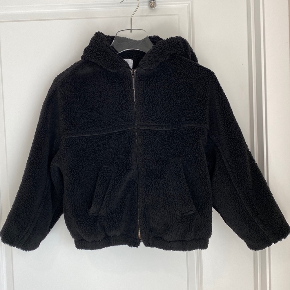 Zara Hooded Fleece Zip Front Jacket SIZE 140/10 GIRLS EUC